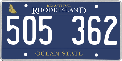 RI license plate 505362