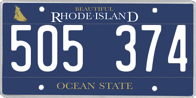 RI license plate 505374