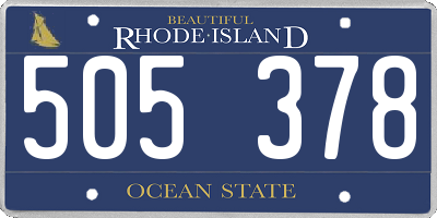 RI license plate 505378