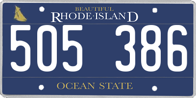 RI license plate 505386