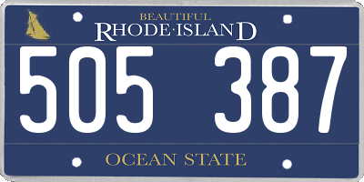 RI license plate 505387