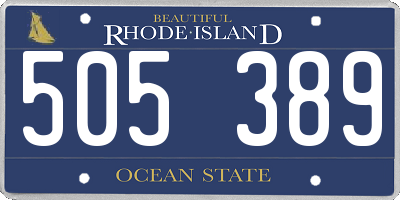 RI license plate 505389