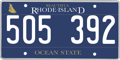 RI license plate 505392