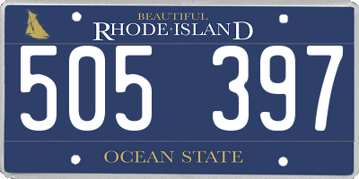 RI license plate 505397