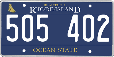 RI license plate 505402
