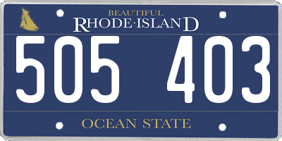 RI license plate 505403