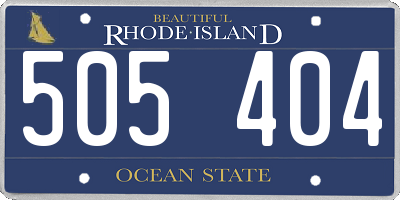 RI license plate 505404
