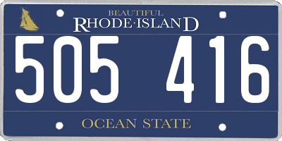 RI license plate 505416