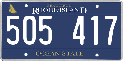 RI license plate 505417
