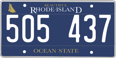 RI license plate 505437