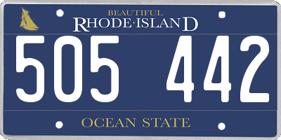 RI license plate 505442