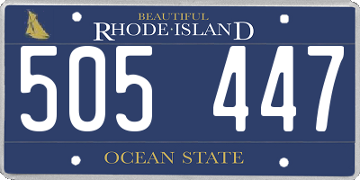 RI license plate 505447