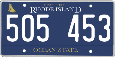 RI license plate 505453