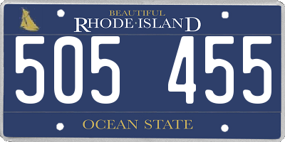 RI license plate 505455