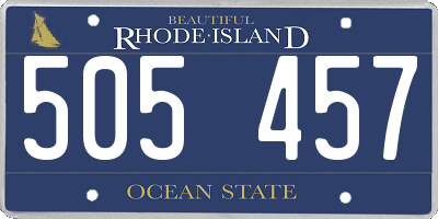RI license plate 505457