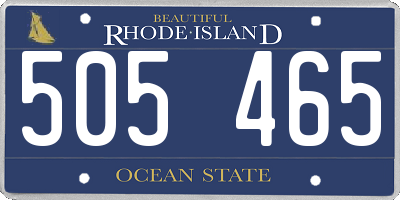 RI license plate 505465