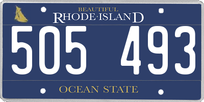 RI license plate 505493