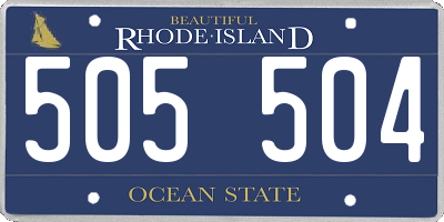RI license plate 505504