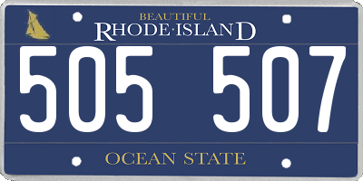 RI license plate 505507