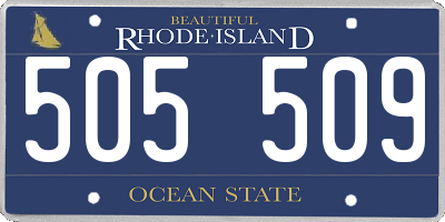 RI license plate 505509