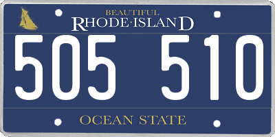 RI license plate 505510