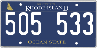RI license plate 505533