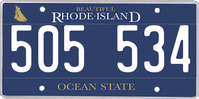 RI license plate 505534