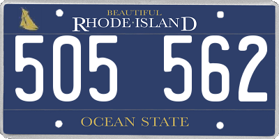 RI license plate 505562