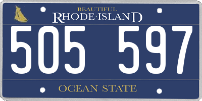 RI license plate 505597