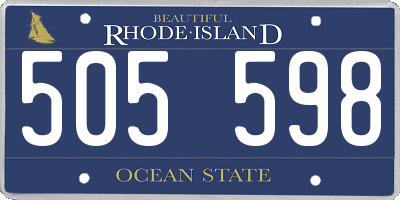 RI license plate 505598