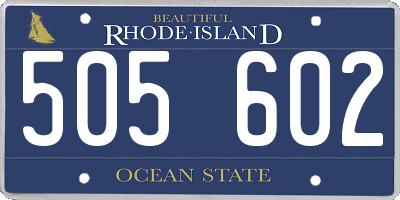 RI license plate 505602