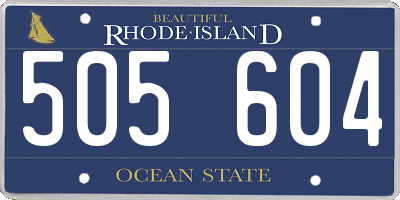 RI license plate 505604