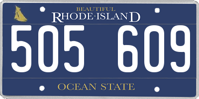 RI license plate 505609
