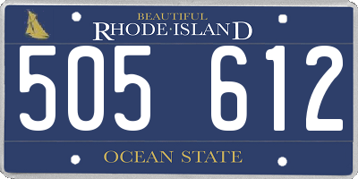 RI license plate 505612