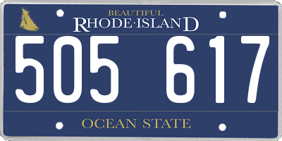 RI license plate 505617