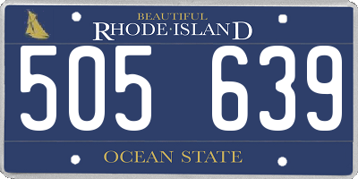 RI license plate 505639