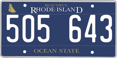 RI license plate 505643