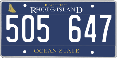 RI license plate 505647