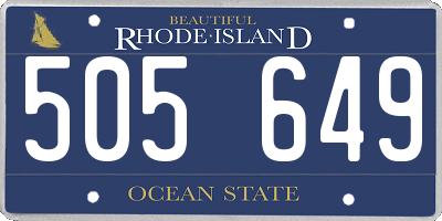 RI license plate 505649