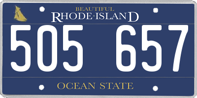 RI license plate 505657