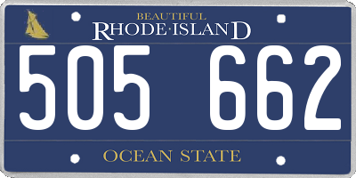 RI license plate 505662