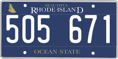 RI license plate 505671