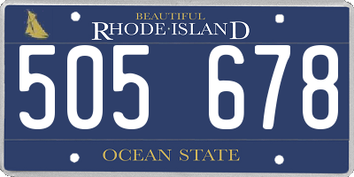 RI license plate 505678