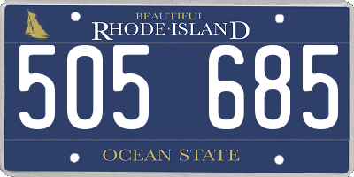 RI license plate 505685