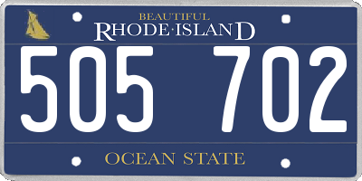 RI license plate 505702