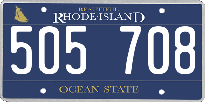 RI license plate 505708