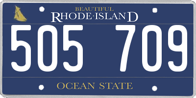 RI license plate 505709
