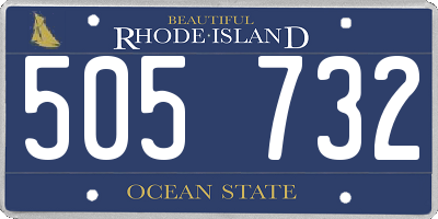 RI license plate 505732