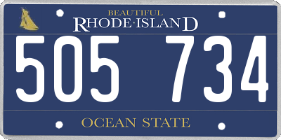 RI license plate 505734