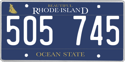 RI license plate 505745